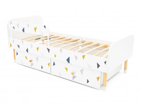 Кровать Stumpa Классика с бортиком и ящиками Треугольники желтый, синий в Лабытнанги - labytnangi.magazinmebel.ru | фото - изображение 6