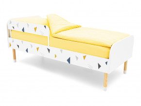 Кровать Stumpa Классика с бортиком рисунок Треугольники желтый, синий в Лабытнанги - labytnangi.magazinmebel.ru | фото