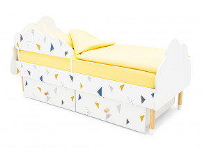 Кровать Stumpa Облако бортик и ящики рисунок Треугольники желтый, синий в Лабытнанги - labytnangi.magazinmebel.ru | фото - изображение 1
