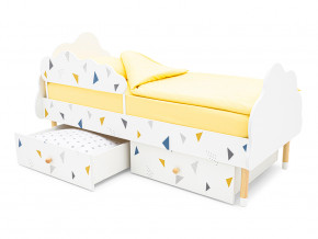 Кровать Stumpa Облако бортик и ящики рисунок Треугольники желтый, синий в Лабытнанги - labytnangi.magazinmebel.ru | фото - изображение 4