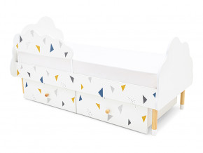 Кровать Stumpa Облако бортик и ящики рисунок Треугольники желтый, синий в Лабытнанги - labytnangi.magazinmebel.ru | фото - изображение 7