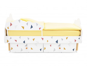 Кровать Stumpa Облако бортик, ящики Треугольники желтый,синий,розовый в Лабытнанги - labytnangi.magazinmebel.ru | фото - изображение 5