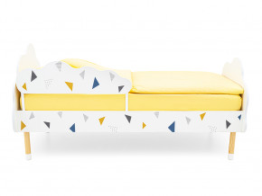 Кровать Stumpa Облако с бортиком рисунок Треугольники желтый, синий в Лабытнанги - labytnangi.magazinmebel.ru | фото - изображение 3