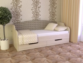 Кровать Юниор Тип 2 Микровелюр-плетенка светлая 800х1600 в Лабытнанги - labytnangi.magazinmebel.ru | фото