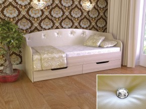 Кровать Юниор Тип 2 шимо светлый/белый перламутр 800х1600 в Лабытнанги - labytnangi.magazinmebel.ru | фото