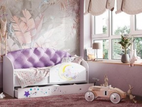 Кровать Звездочка с бортиком Белый-фиолетовый в Лабытнанги - labytnangi.magazinmebel.ru | фото