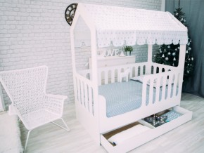 Кроватка-Домик с ящиком белая в Лабытнанги - labytnangi.magazinmebel.ru | фото