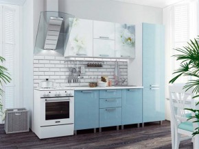 Кухня 2100 Бьянка голубые блестки в Лабытнанги - labytnangi.magazinmebel.ru | фото - изображение 1