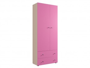 Шкаф ДМ 800 с 2 ящиками дуб млечный-розовый в Лабытнанги - labytnangi.magazinmebel.ru | фото