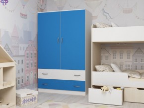 Шкаф двухстворчатый белый-голубой в Лабытнанги - labytnangi.magazinmebel.ru | фото
