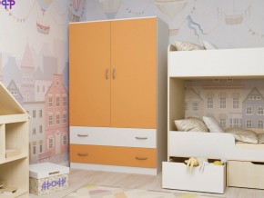 Шкаф двухстворчатый белый-оранж в Лабытнанги - labytnangi.magazinmebel.ru | фото