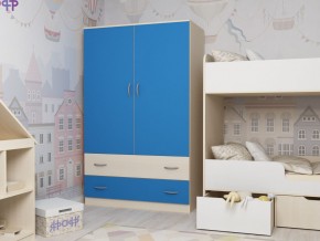 Шкаф двухстворчатый дуб молочный-голубой в Лабытнанги - labytnangi.magazinmebel.ru | фото