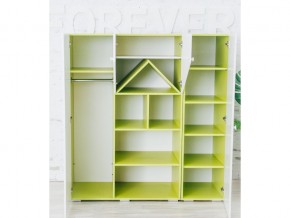 Шкаф-стеллаж Домик с пеналами зеленый-белый в Лабытнанги - labytnangi.magazinmebel.ru | фото - изображение 2
