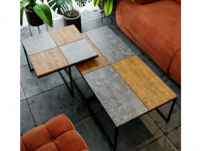 Стол журнальный Фьюжн квадро Дуб американский/серый бетон в Лабытнанги - labytnangi.magazinmebel.ru | фото - изображение 3