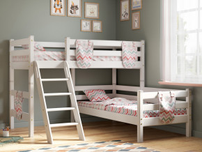 Угловая кровать Соня Вариант 8 с наклонной лестницей белая в Лабытнанги - labytnangi.magazinmebel.ru | фото